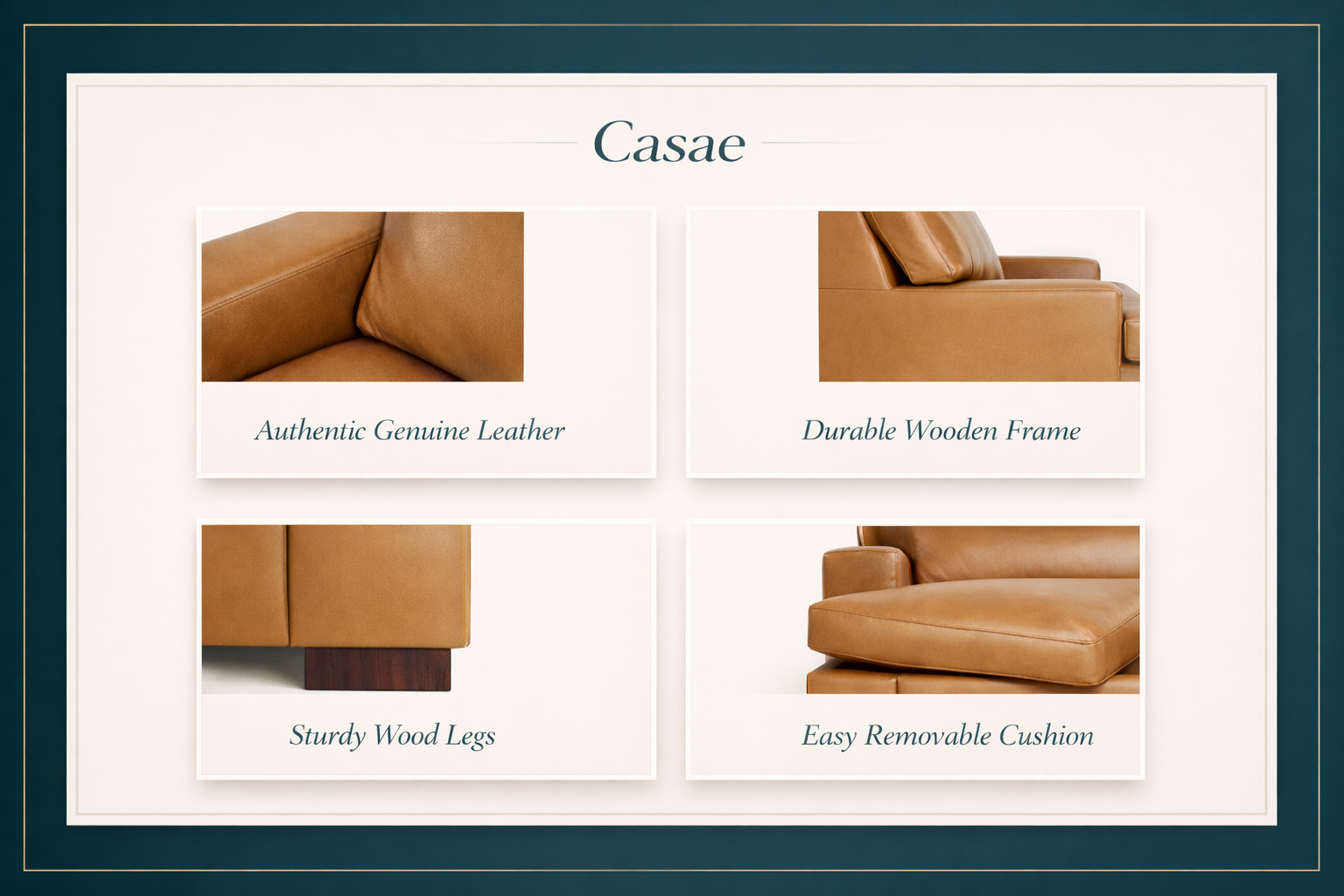 Valente Genuine Leather Sofa