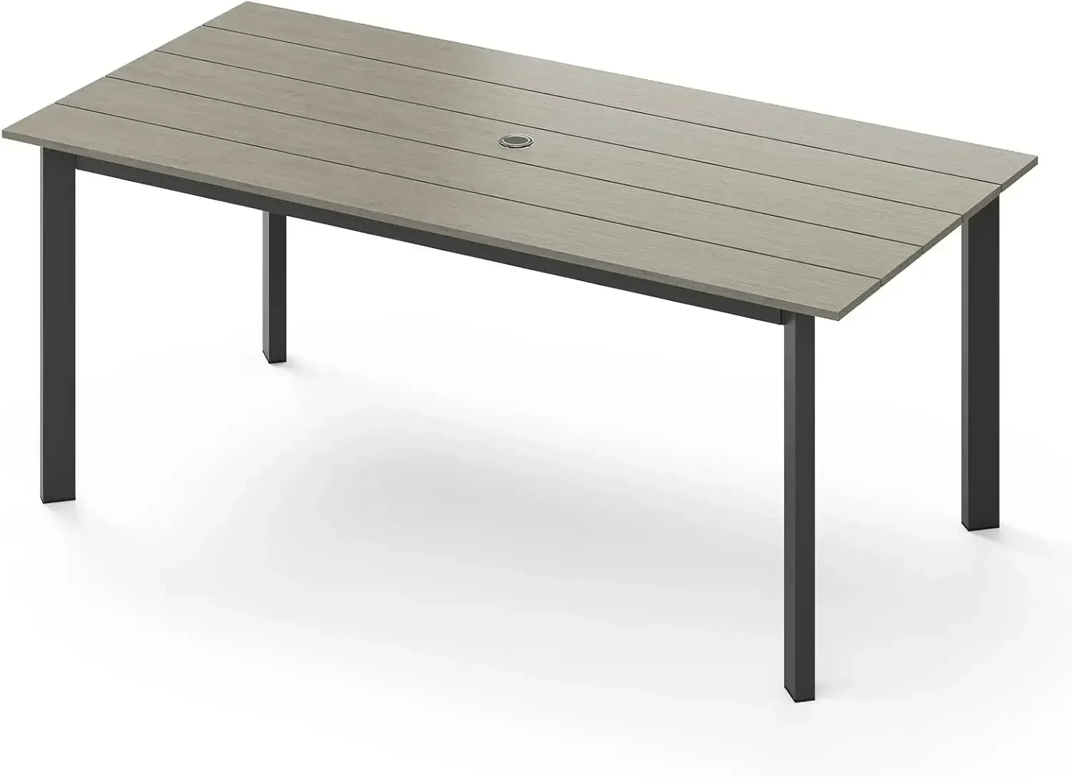 Outdoor Patio Dining Table Sets 7-Piece Aluminum and HDPS All-Weather Table and Chairs with Umbrella Hole,Patio Modern Furniture