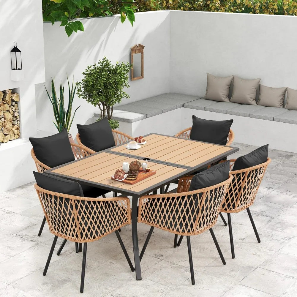 Riviera 7-Piece Outdoor Dining Set — 6 Seats