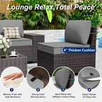 10 Pieces Patio Furniture Set with 2 Swivel Chairs Patio Furniture Outdoor Sectional Sofas with 55000 Gas Fire Pit Patio Convers