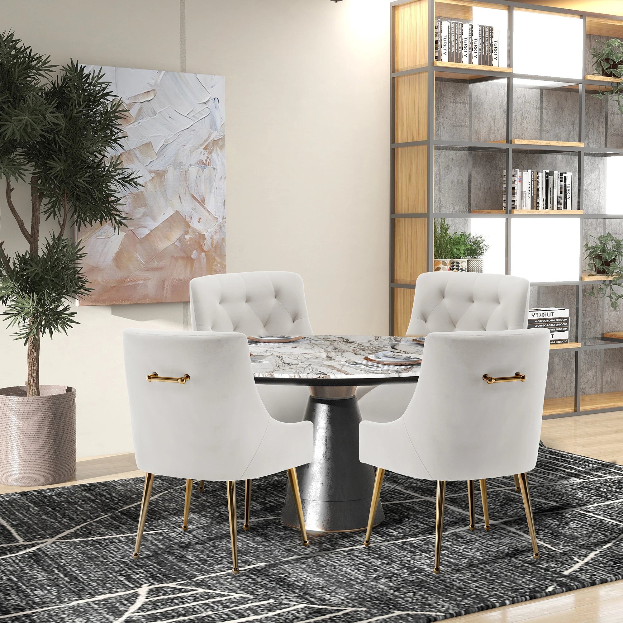 Vellaro Velvet Dining Chair Set — 4 Seats