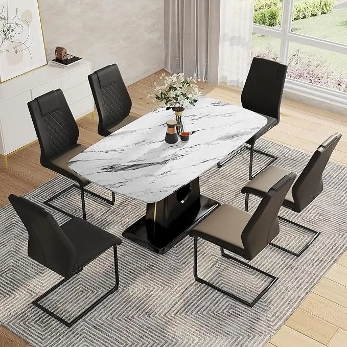 Marbello 7-Piece Modern Dining Set — 6 Seats