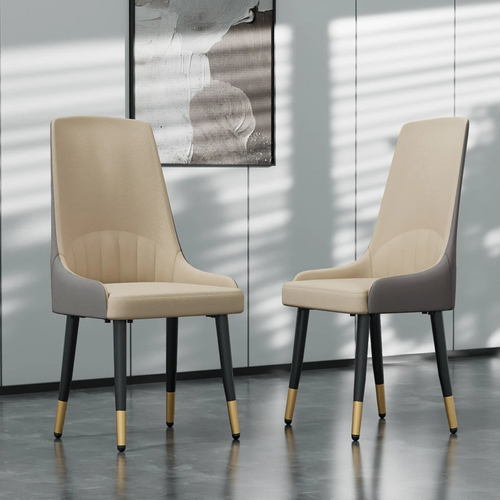 Siena Dining Chairs, Set of 2, Leather & Wood