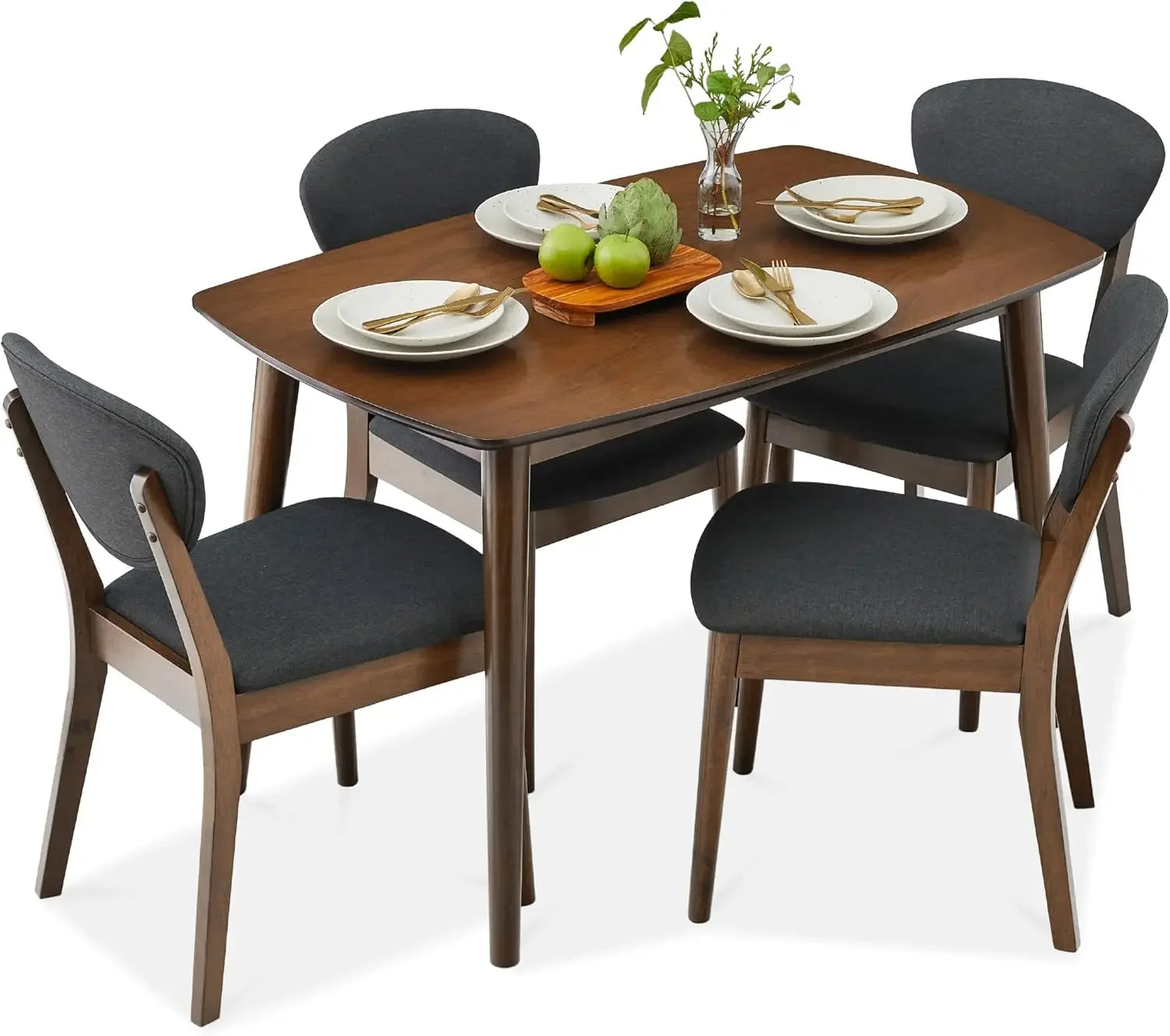 Lumin 5-Piece Mid-Century Dining Set — 4 Seats