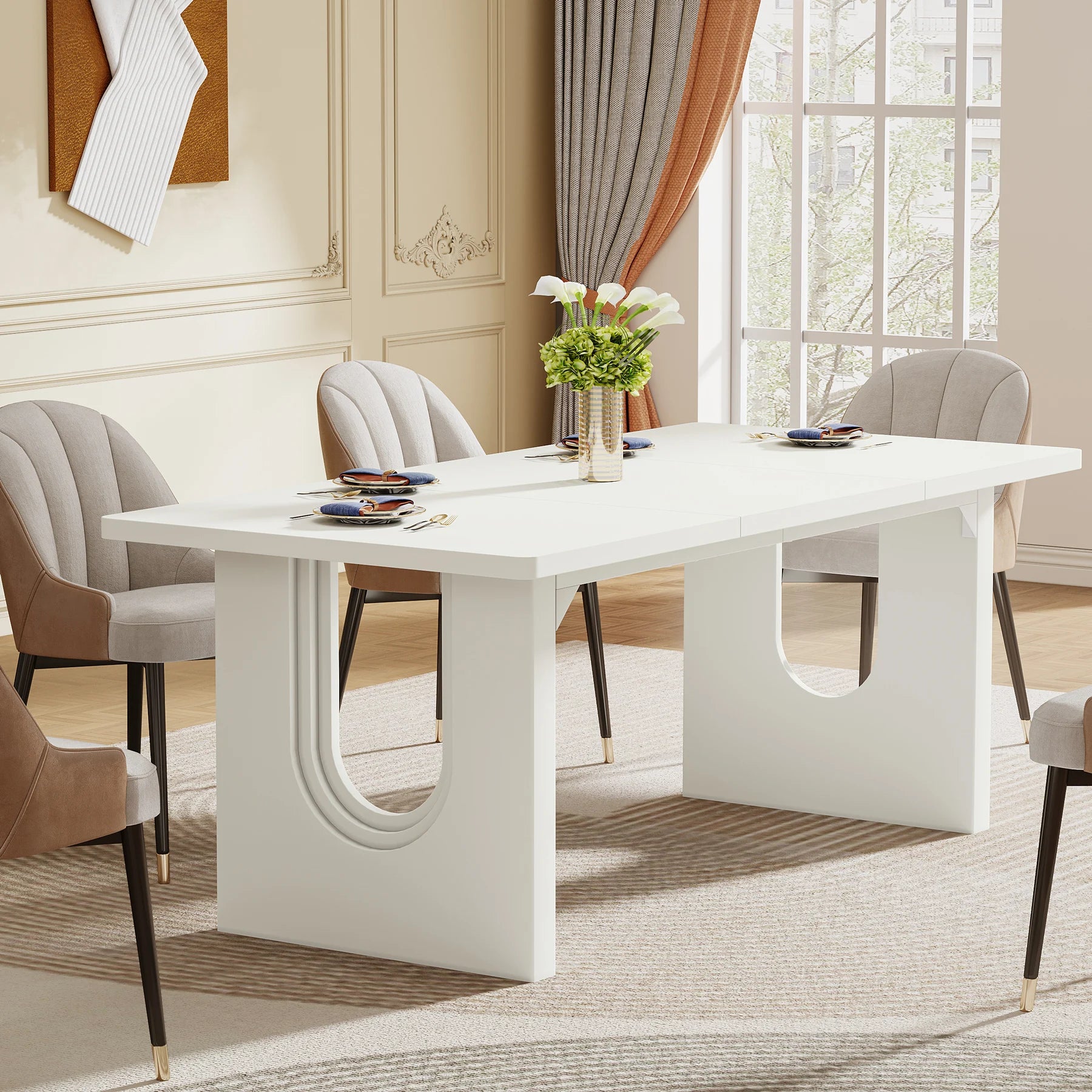 Marento Pedestal Dining Table — 6-8 Seats