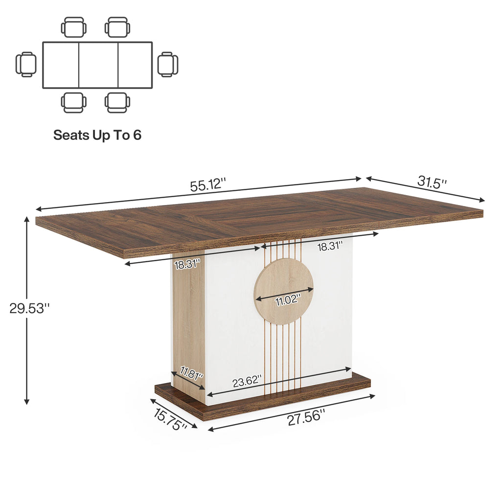 Linero 4-6 Seat Farmhouse Dining Table