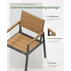 Outdoor Patio Dining Table Sets 7-Piece Aluminum and HDPS All-Weather Table and Chairs with Umbrella Hole,Patio Modern Furniture