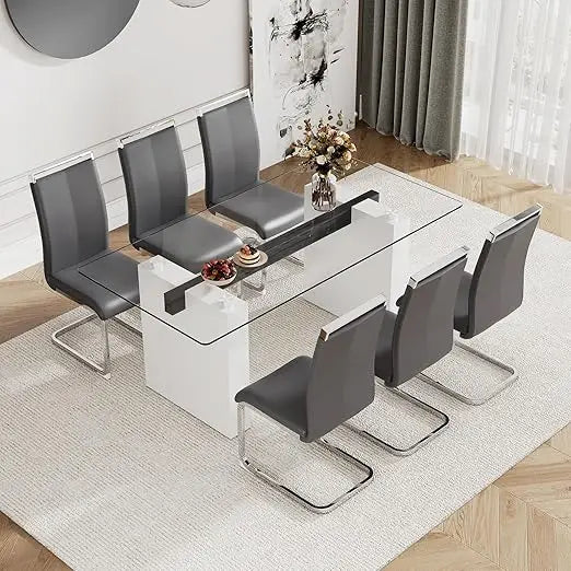 Brillare 7-Piece Glass Dining Set