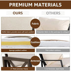 Patio Furniture Sets, 4 Pieces Outdoor Furniture Modern Metal Patio Sectional Sofa Conversation Set,2 Motion Rocking Chairs