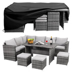 7pc Wicker Patio Furniture Set Dining Table Chairs Ottoman Outdoor Garden Grey, Custom