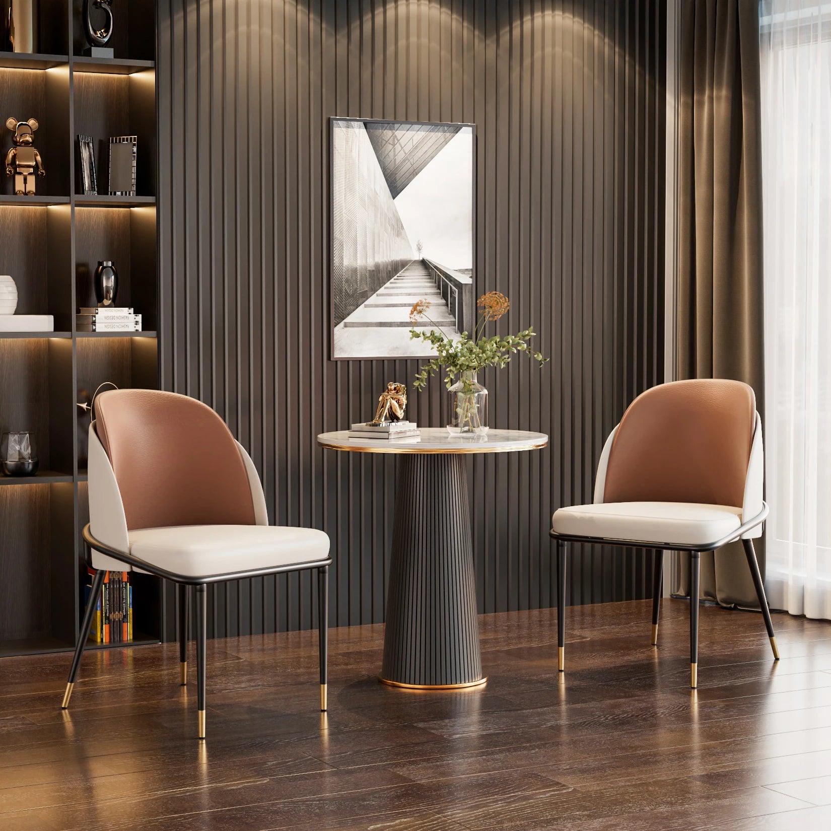 Liora Two-Tone Luxury Dining Chairs — Set of 2