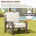 Patio Furniture Sets, 4 Pieces Outdoor Furniture Modern Metal Patio Sectional Sofa Conversation Set,2 Motion Rocking Chairs