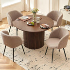 Marento 5-Piece Round Dining Set — Walnut Edition