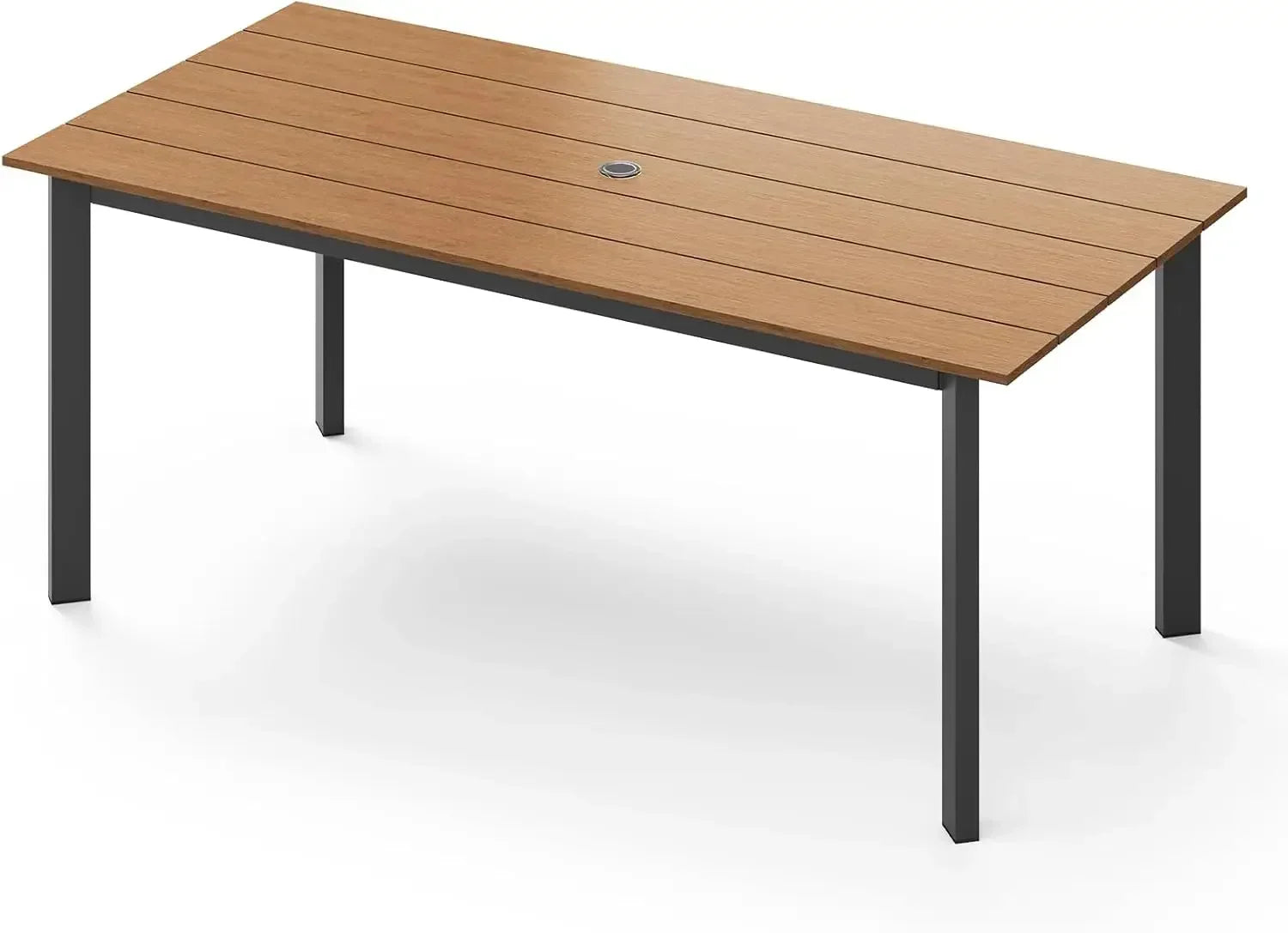 Outdoor Patio Dining Table Sets 7-Piece Aluminum and HDPS All-Weather Table and Chairs with Umbrella Hole,Patio Modern Furniture