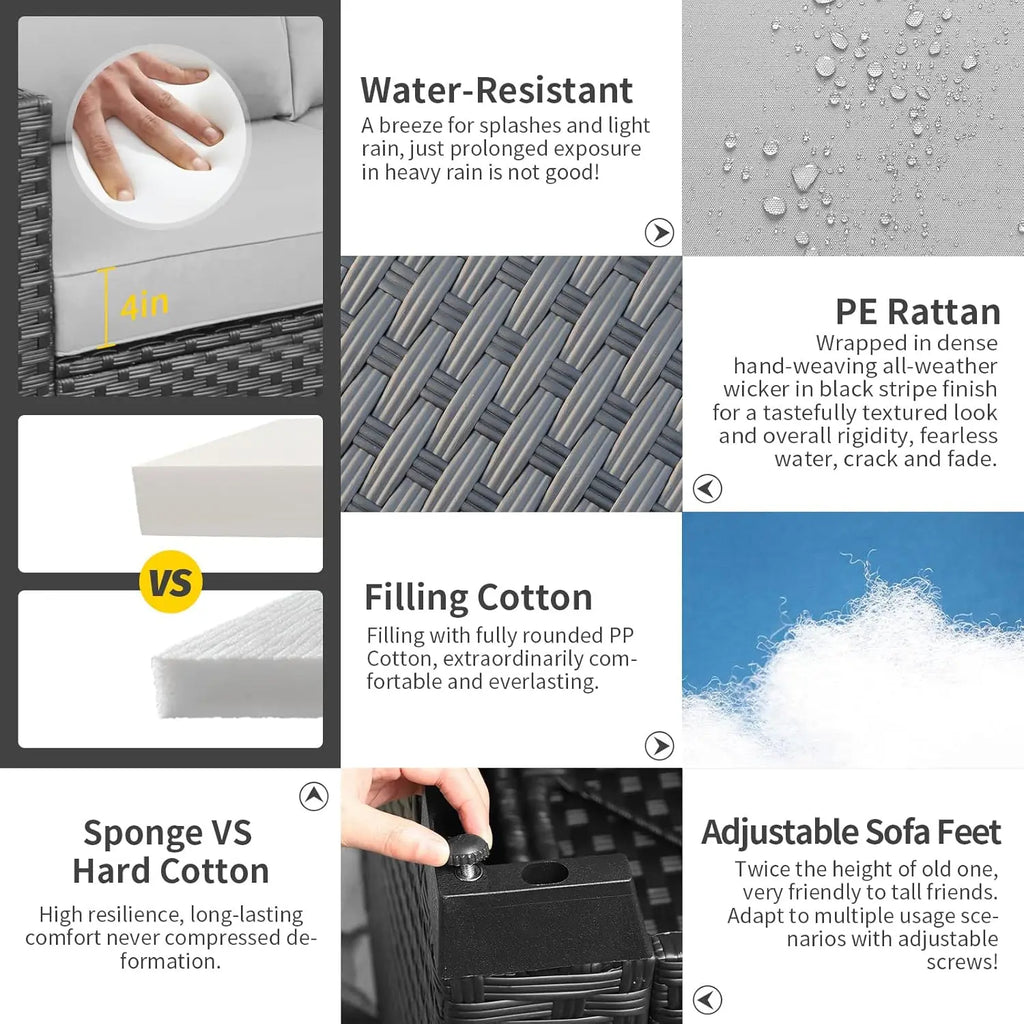 Patio Furniture Set 45 In Outdoor Fire Pits 6 Pieces Outdoor Patio Furniture 60000 BTU Outdoor Propane Fire Pit Table Patio Sofa