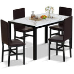Lumera 5-Piece Marble Dining Set