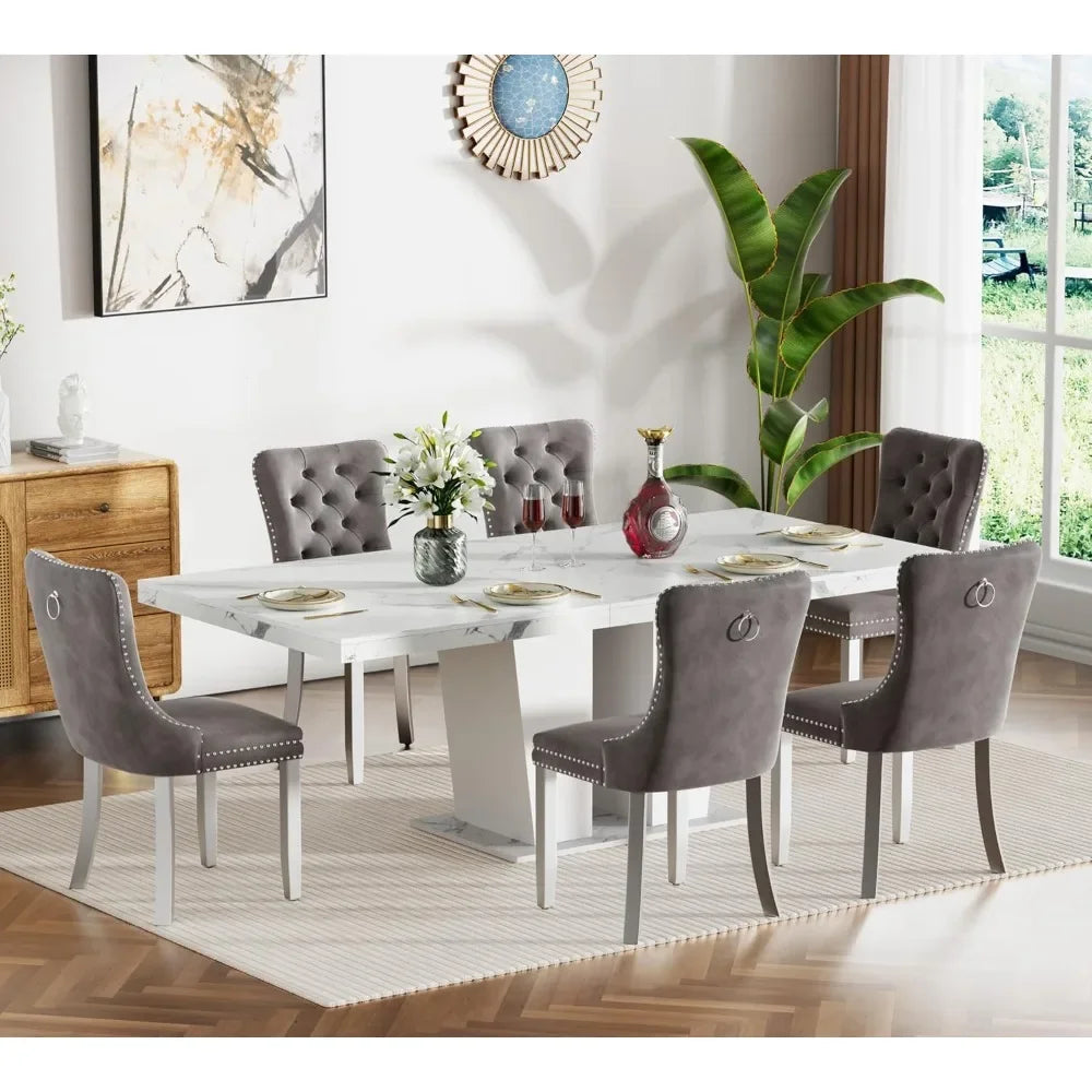 Ampliaro Expandable Dining Set — 7-Piece Velvet Edition