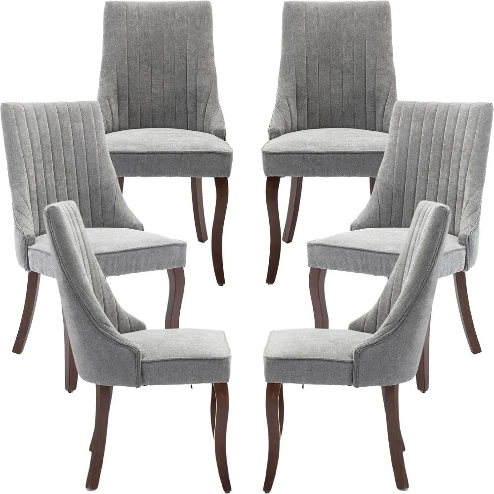 Casae Mid Century Dining Chairs Set Six Velvet Upholstered Wood Legs