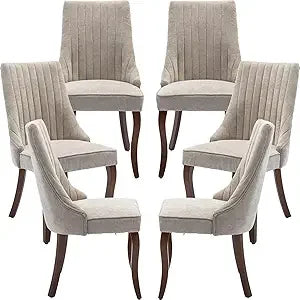 Casae Mid Century Dining Chairs Set Six Velvet Upholstered Wood Legs