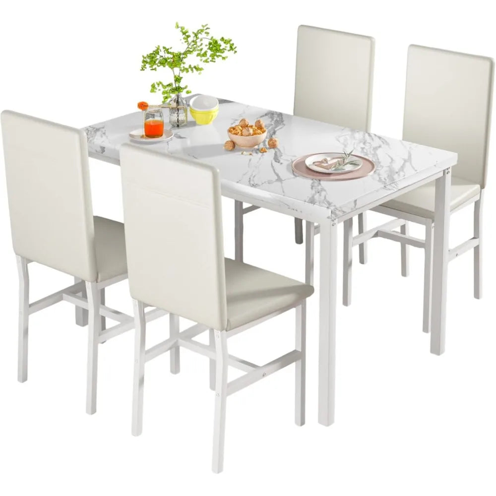 Marrakésh Mini — 4-Seat Marble Dining Set