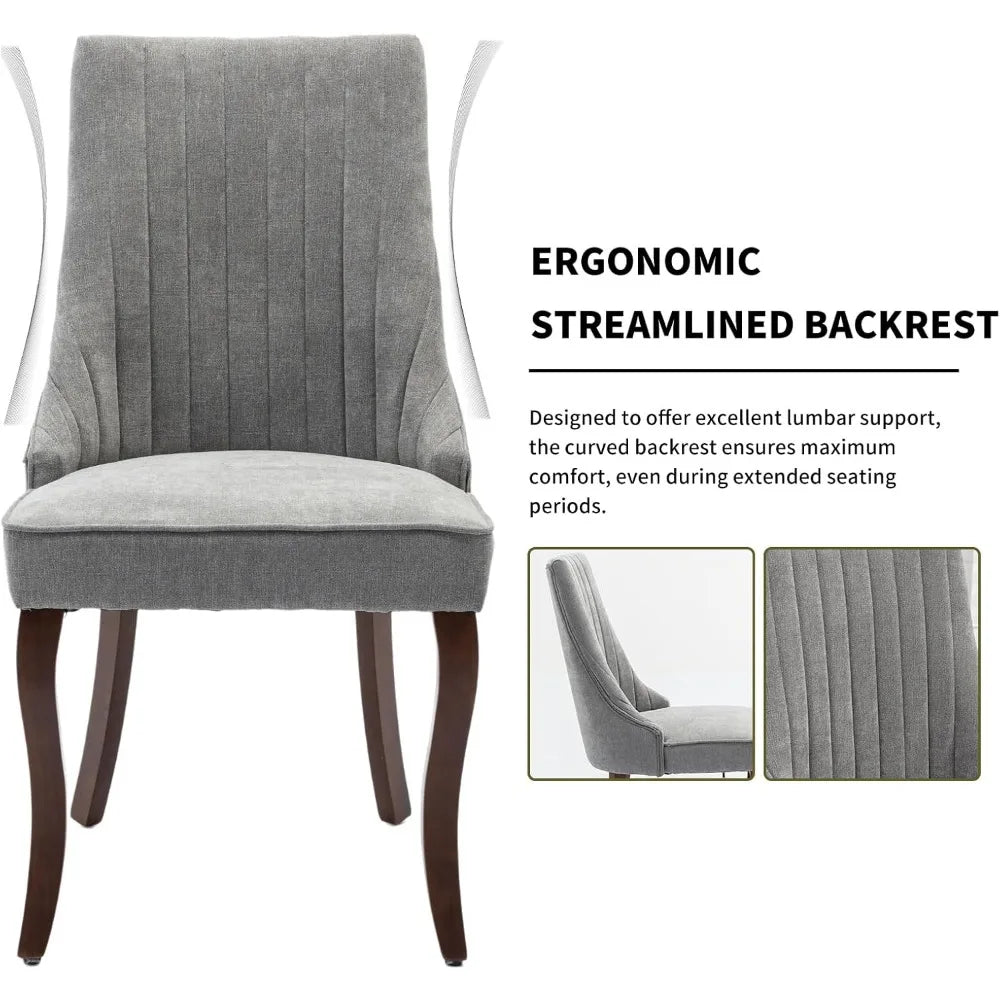 Casae Mid Century Dining Chairs Set Six Velvet Upholstered Wood Legs