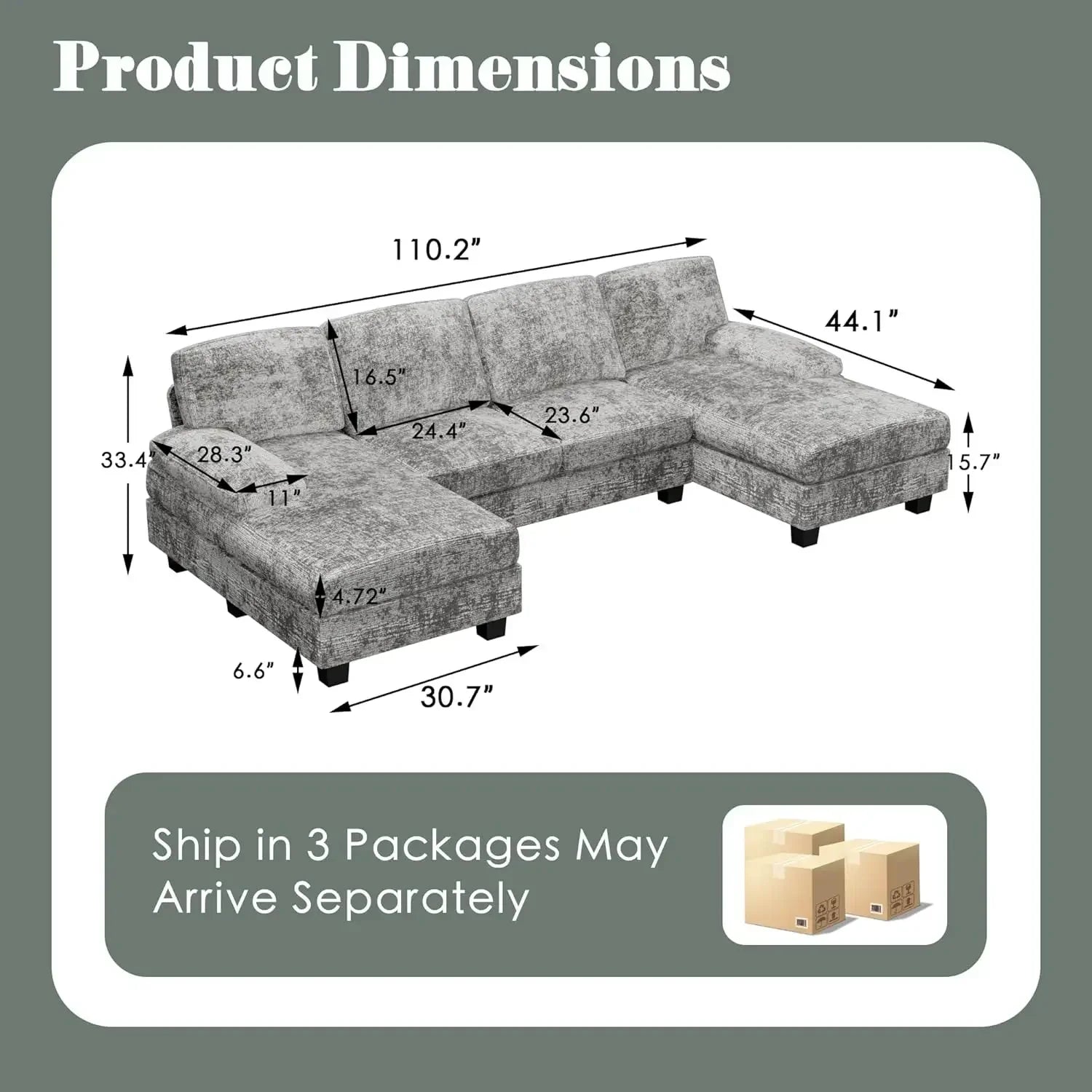 Lumo U-Shaped Convertible Sectional Sofa