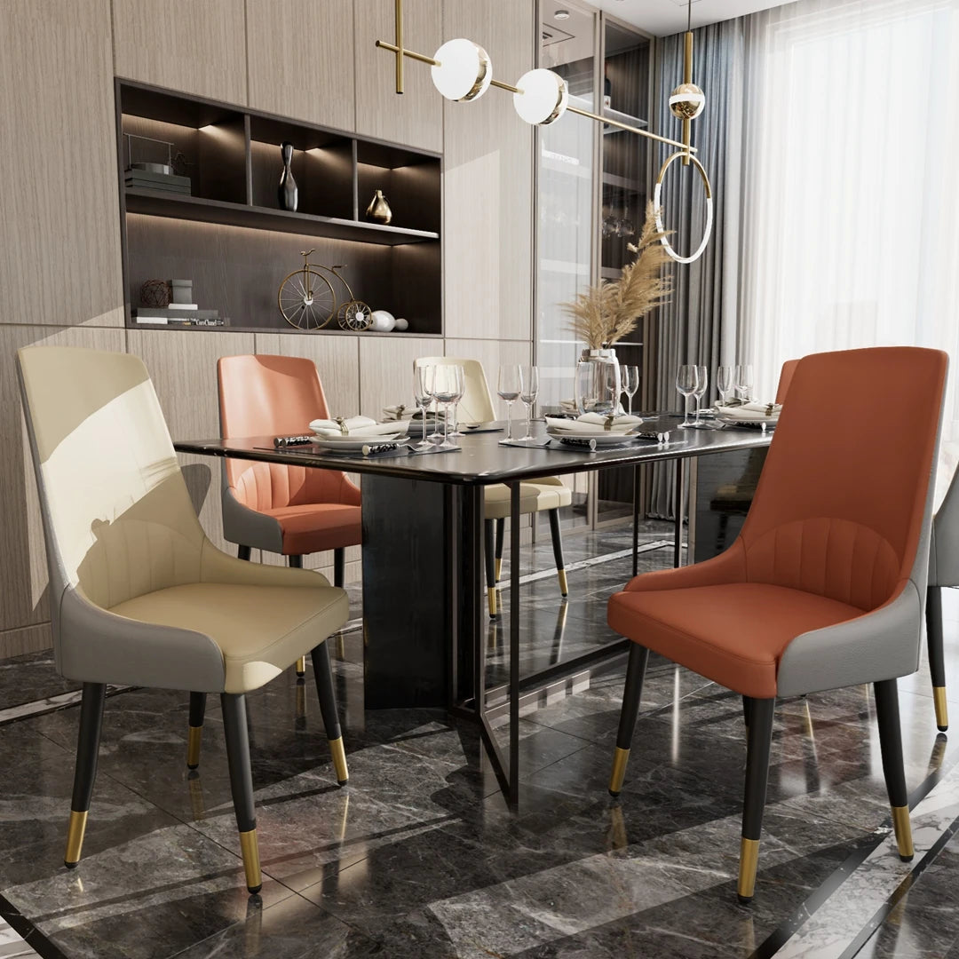 Siena Dining Chairs, Set of 2, Leather & Wood