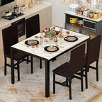 Lumera 5-Piece Marble Dining Set