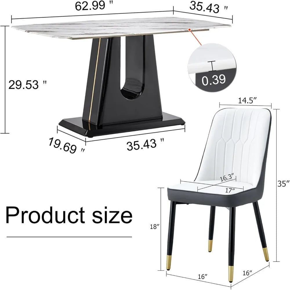 Marbello 7-Piece Modern Dining Set — 6 Seats