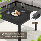 "Patio Furniture Set, 6-Piece Metal Sectional Sofa with Coffee Table – L-Shaped Outdoor Couch Featuring Olefin Cushions"