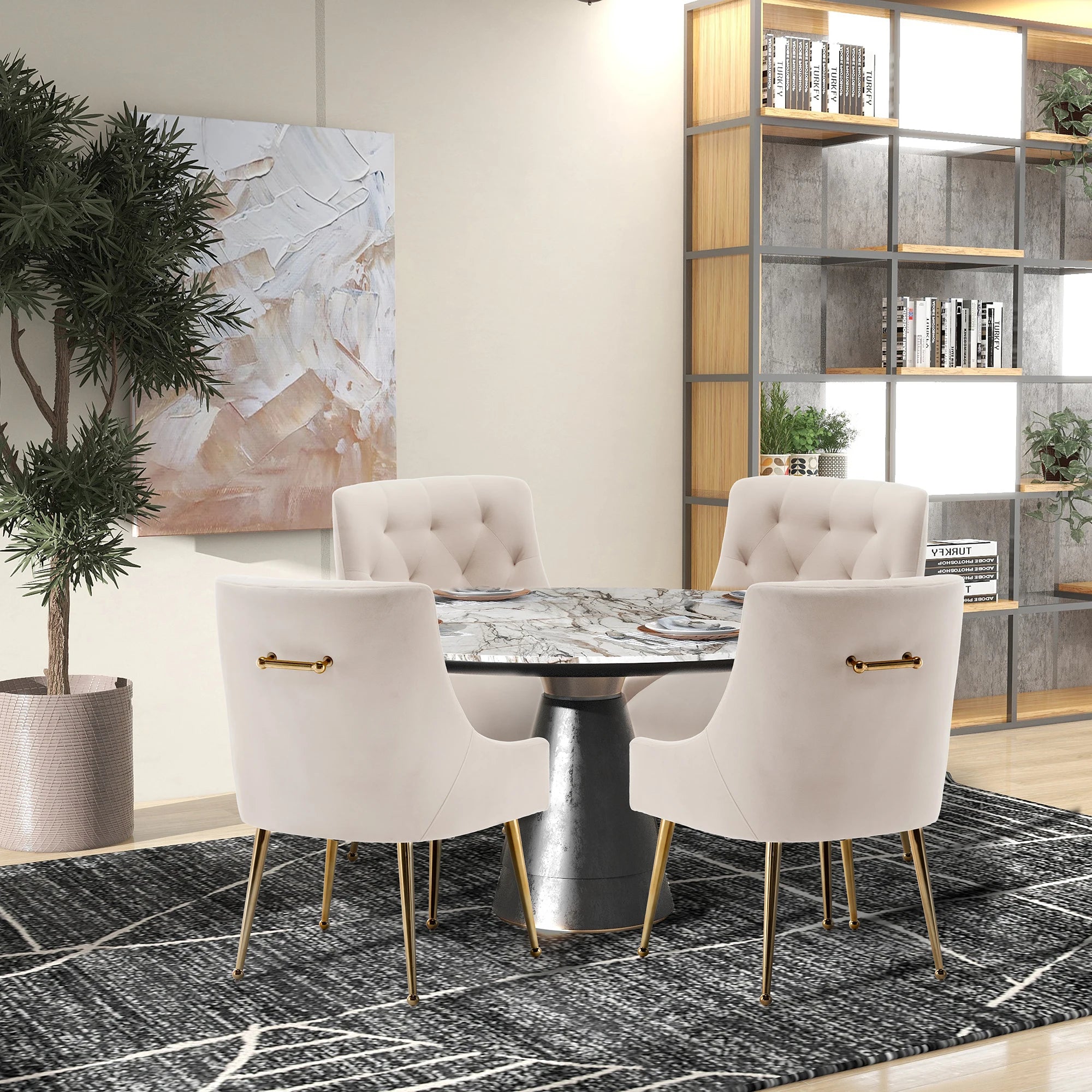 Vellaro Velvet Dining Chair Set — 4 Seats