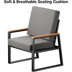 4-Piece Outdoor Patio Furniture Set with Coffee Table and Removable Cushions, Metal Patio Conversation Set for Family, Yard