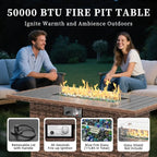 Furniture Set with Fire Pit Table, 8 Piece Sectional Sofas, All-Weather Wicker Conversation for Garden, Backyard,, Customized