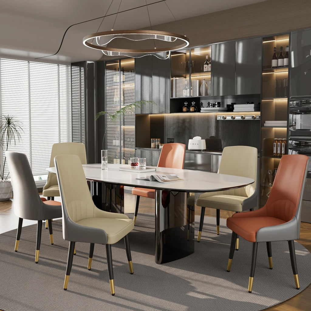 Siena Dining Chairs, Set of 2, Leather & Wood