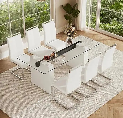 Brillare 7-Piece Glass Dining Set