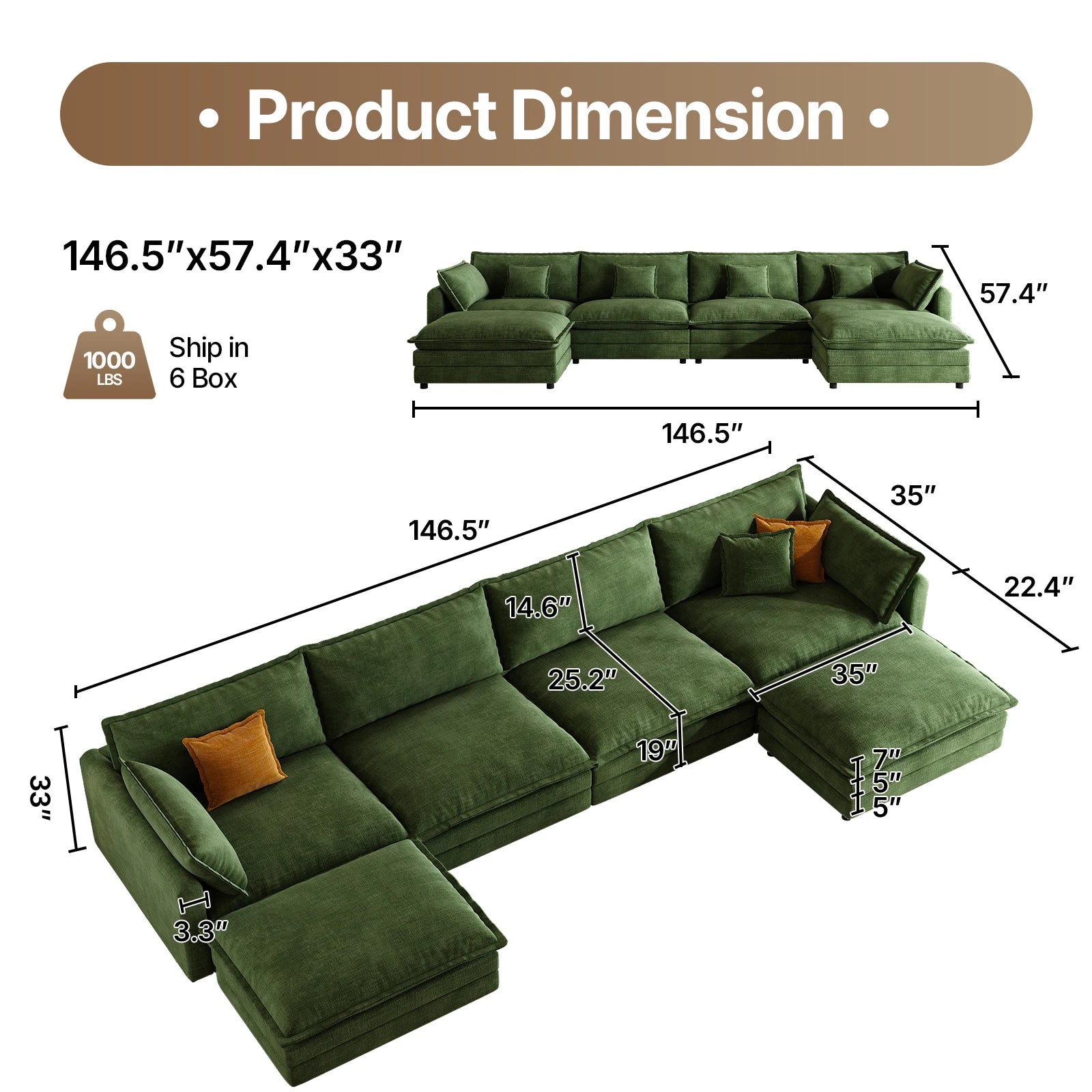 Avelin L-Shaped Cloud Sectional Sofa