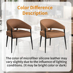 Luxury Microfiber Leather Upholstered Dining Chairs For Restaurant Use Set Of Two With Eucalyptus Wood Frame