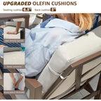 Patio Furniture Sets, 4 Pieces Outdoor Furniture Modern Metal Patio Sectional Sofa Conversation Set,2 Motion Rocking Chairs