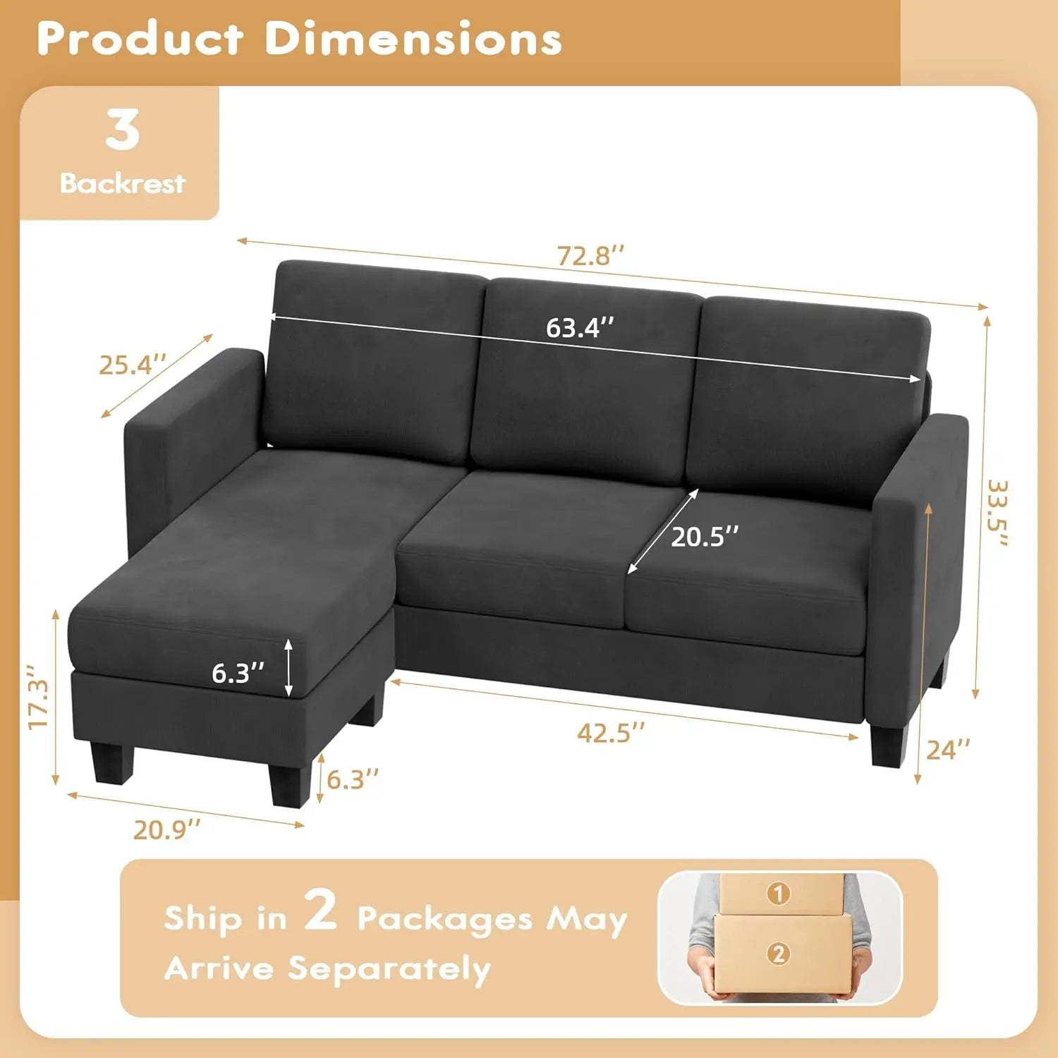 Valenza L-Shape Sofa with Ottoman