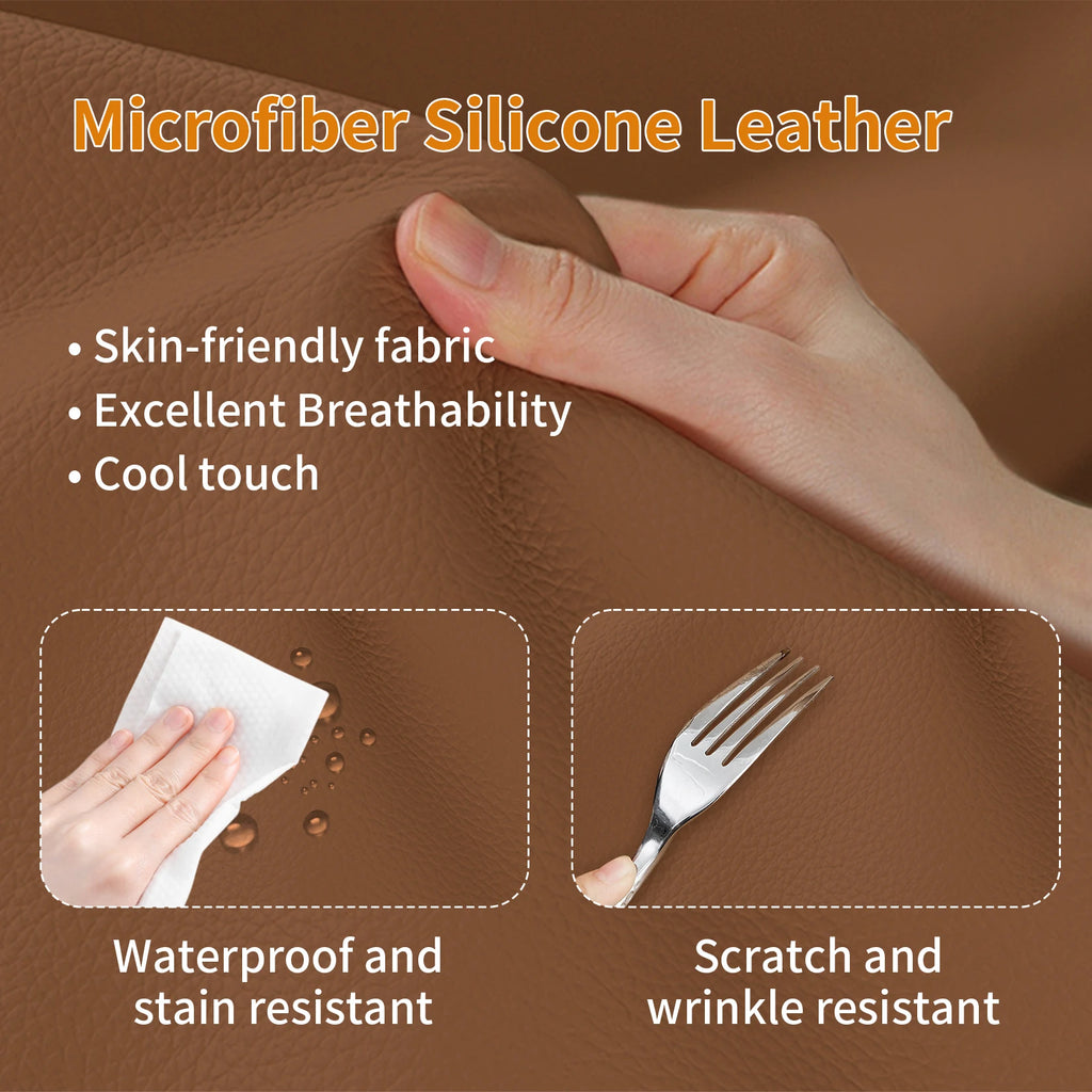 Luxury Microfiber Leather Upholstered Dining Chairs For Restaurant Use Set Of Two With Eucalyptus Wood Frame