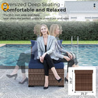 Furniture Set with Fire Pit Table, 8 Piece Sectional Sofas, All-Weather Wicker Conversation for Garden, Backyard,, Customized