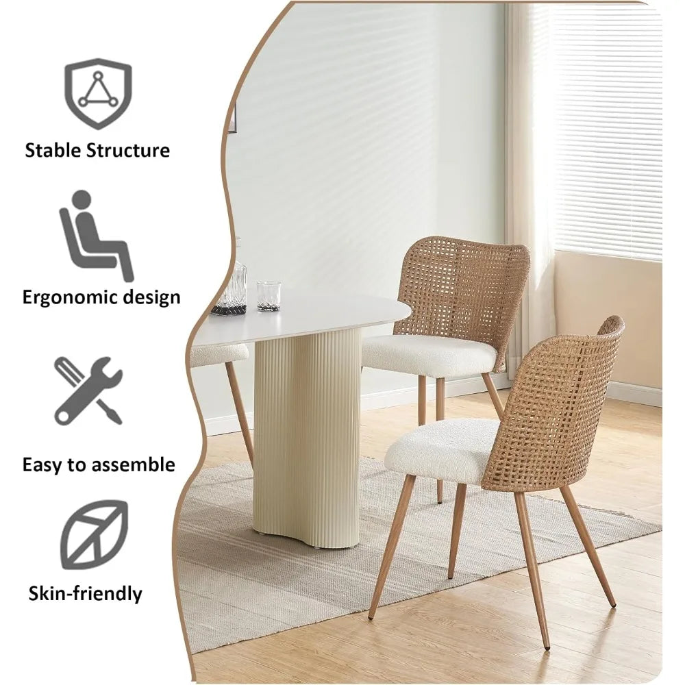 Casae Rattan Dining Chairs Set of 4 — PE Cane Back