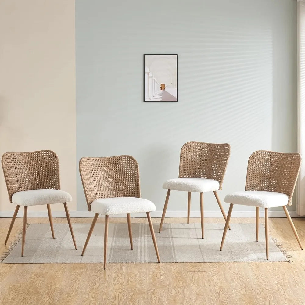 Casae Rattan Dining Chairs Set of 4 — PE Cane Back