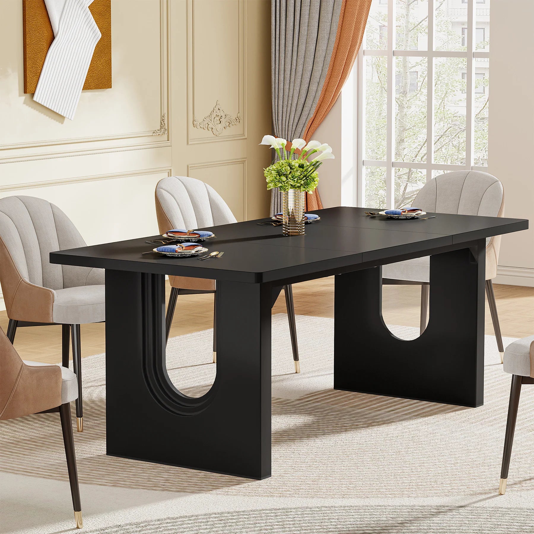 Marento Pedestal Dining Table — 6-8 Seats