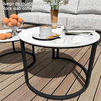 5-Piece Modern Metal Patio Furniture Set - Rope-Woven Outdoor Deep-Seat Conversation Sofa with 6.3" Thick Cushions & Dual Nestin