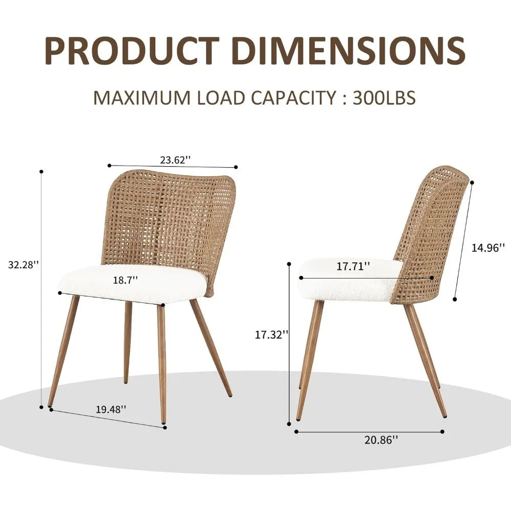 Casae Rattan Dining Chairs Set of 4 — PE Cane Back