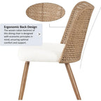 Casae Rattan Dining Chairs Set of 4 — PE Cane Back