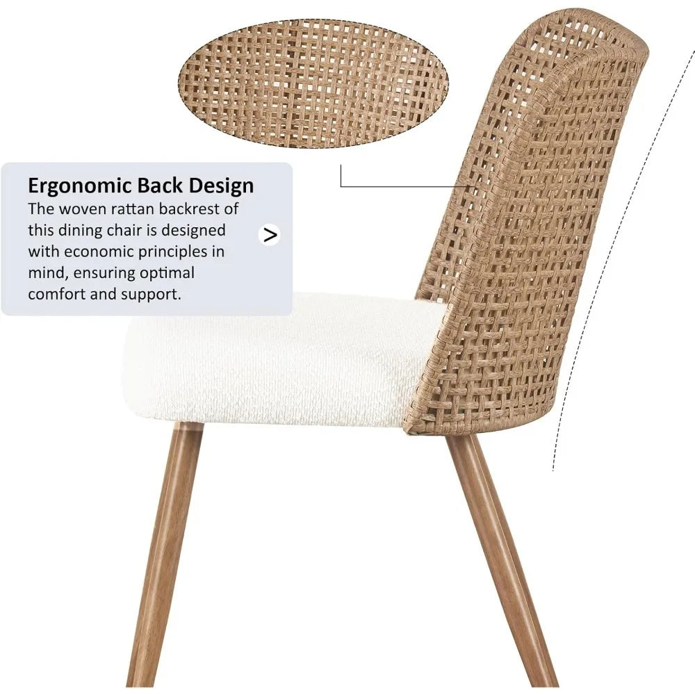 Casae Rattan Dining Chairs Set of 4 — PE Cane Back