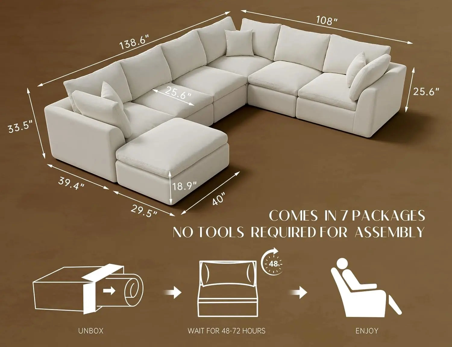 Nimbus 7-Seater Cloud Sectional Sofa