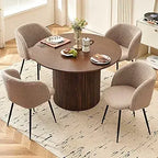 Marento 5-Piece Round Dining Set — Walnut Edition